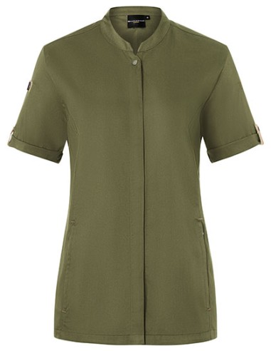 KAL-JF27-Ladies Chefs Jacket Green-Generation Short Sleeve