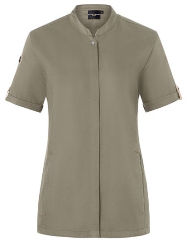 KAL-JF27-Ladies Chefs Jacket Green-Generation Short Sleeve