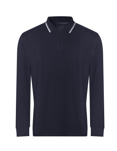 AWD-JP103-Long Sleeve Tipped 100 Polo