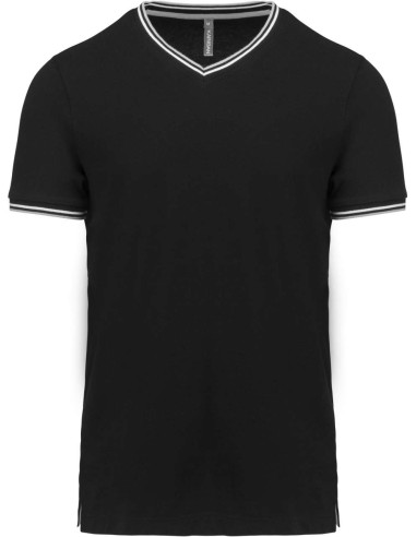 KAR-K374-MEN'S PIQUÉ KNIT V-NECK T-SHIRT