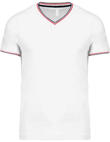 KAR-K374-MEN'S PIQUÉ KNIT V-NECK T-SHIRT