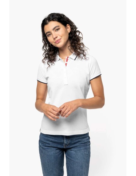 KAR-K252-LADIES' SHORT-SLEEVED PIQUÉ KNIT POLO SHIRT