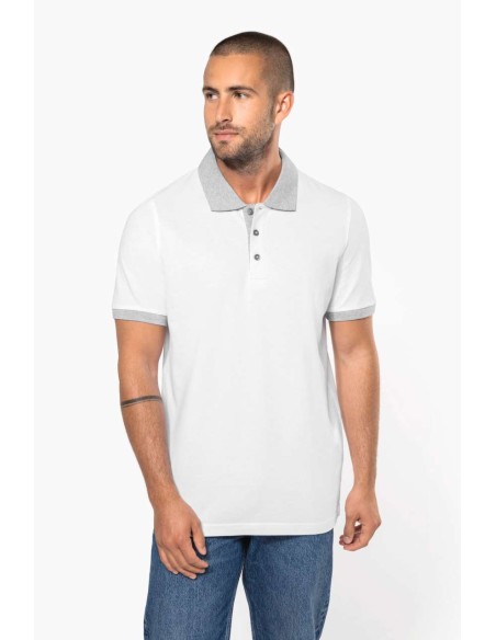 KAR-K258-Polo piqué bicolore homme