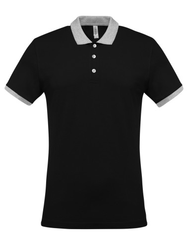 KAR-K258-Polo piqué bicolore homme