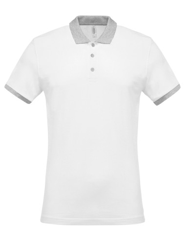 KAR-K258-Polo piqué bicolore homme