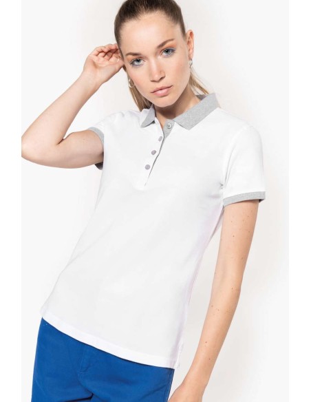KAR-K259-LADIES’ TWO-TONE PIQUÉ POLO SHIRT