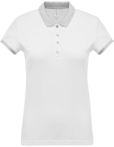 KAR-K259-LADIES’ TWO-TONE PIQUÉ POLO SHIRT