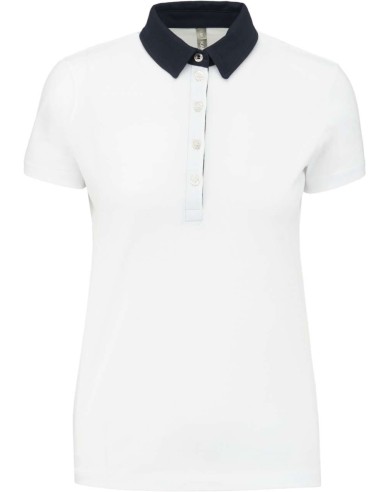 KAR-K261-LADIES' TWO-TONE JERSEY POLO SHIRT