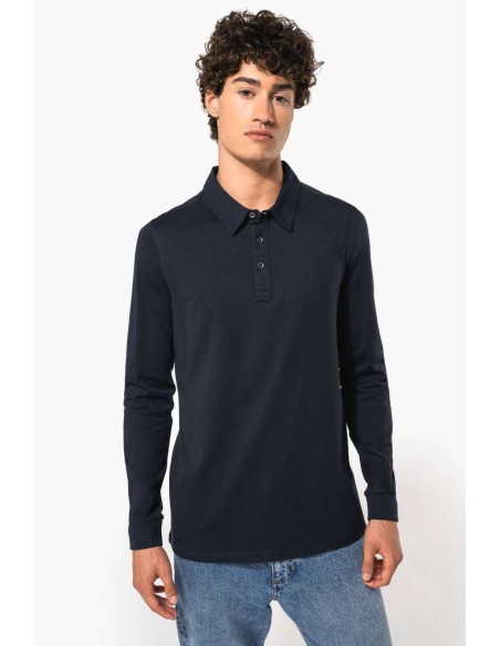 KAR-K264-Polo en jersey tricoté à manches longues