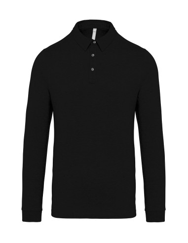 KAR-K264-Polo en jersey tricoté à manches longues