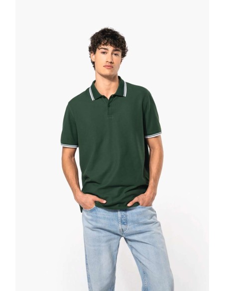 KAR-K272-MEN'S SHORT-SLEEVED POLOSHIRT WITH CONTRASTING PIPING