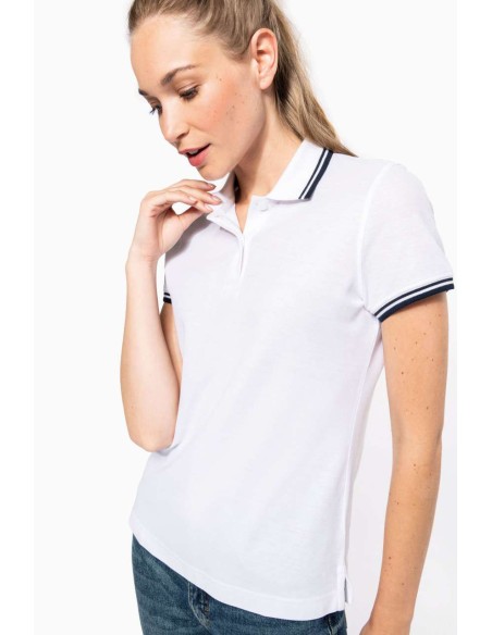 KAR-K273-LADIE'S SHORT-SLEEVED POLOSHIRT WITH CONTRASTING PIPING