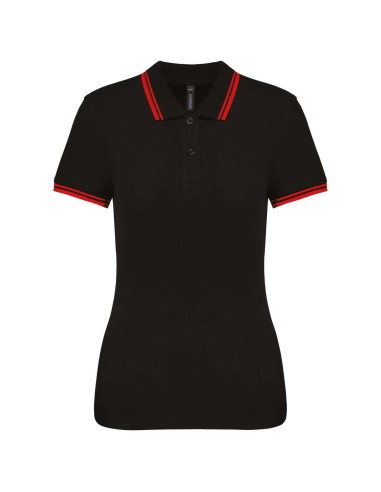 KAR-K273-LADIE'S SHORT-SLEEVED POLOSHIRT WITH CONTRASTING PIPING
