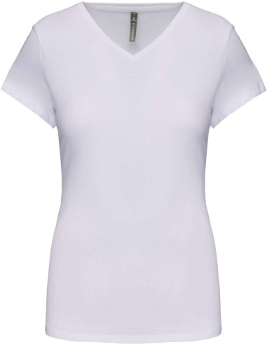 KAR-K3015-LADIES' SHORT-SLEEVED V-NECK T-SHIRT