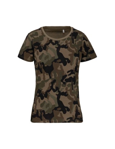 KAR-K3031-LADIES' SHORT-SLEEVED CAMO T-SHIRT
