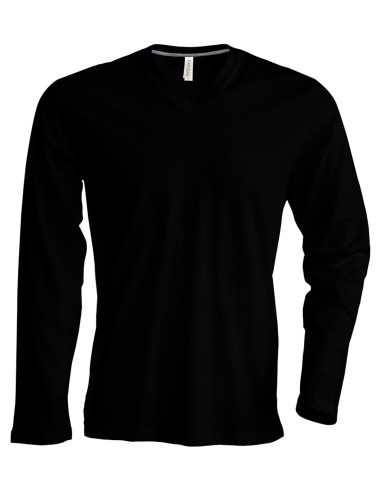 KAR-K358-T-shirt col V manches longues