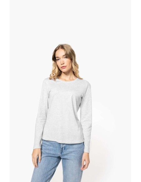 KAR-K383-LADIES' LONG-SLEEVED CREW NECK T-SHIRT