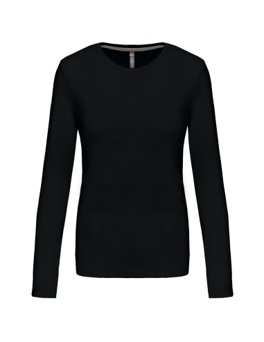 KAR-K383-LADIES' LONG-SLEEVED CREW NECK T-SHIRT