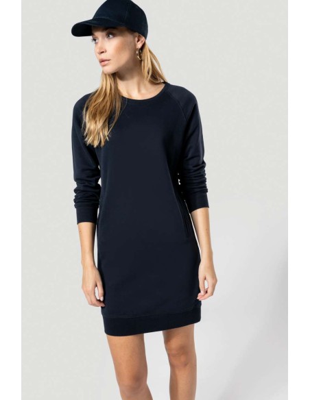 KAR-K493-ORGANIC FLEECE LOUNGE DRESS