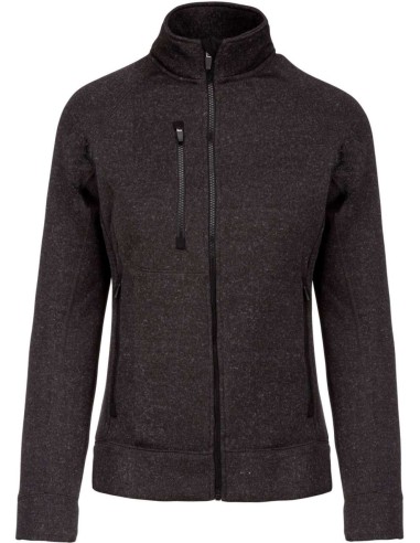 KAR-K9107-LADIES' FULL ZIP HEATHER JACKET