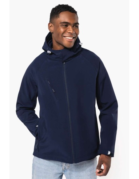 KAR-K413-MEN'S DETACHABLE HOODED SOFTSHELL JACKET