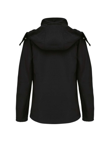 KAR-K414-LADIES' DETACHABLE HOODED SOFTSHELL JACKET