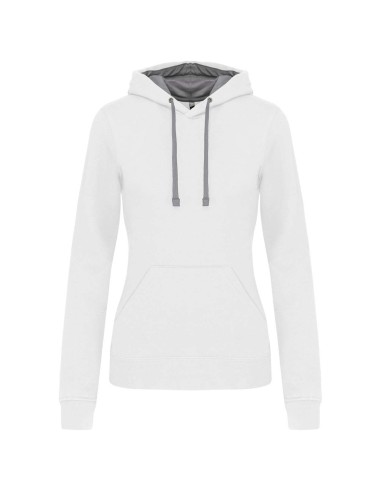 KAR-K465-LADIES’ CONTRAST HOODED SWEATSHIRT