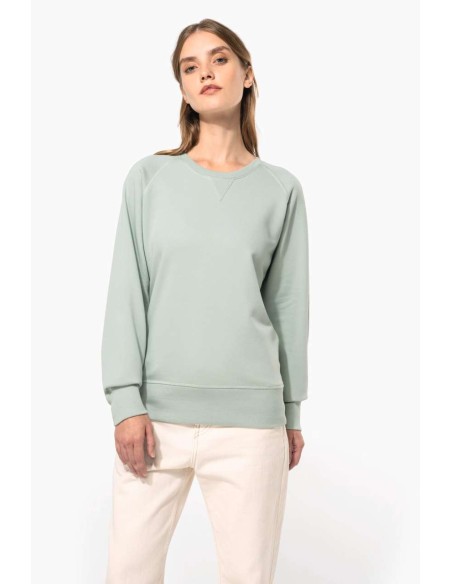 KAR-K481-LADIES’ ORGANIC COTTON CREW NECK RAGLAN SLEEVE SWEATSHIRT