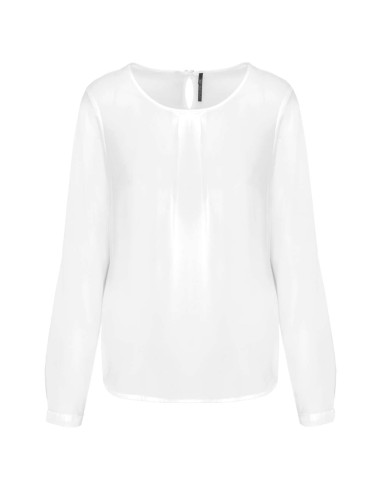 KAR-K5003-LADIES' LONG-SLEEVED CREPE BLOUSE