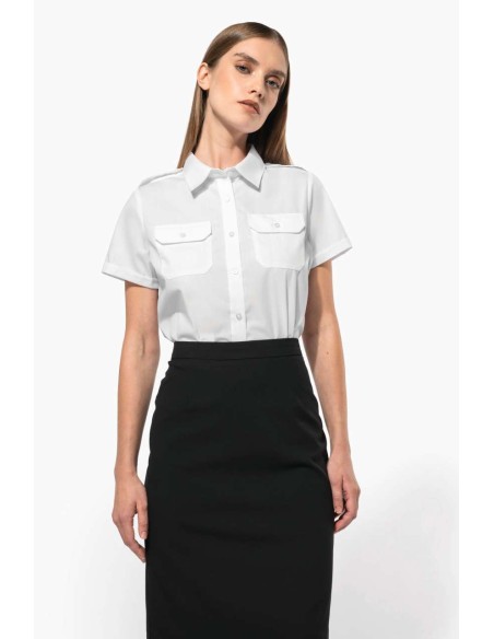 KAR-K504-LADIES’ SHORT-SLEEVED PILOT SHIRT