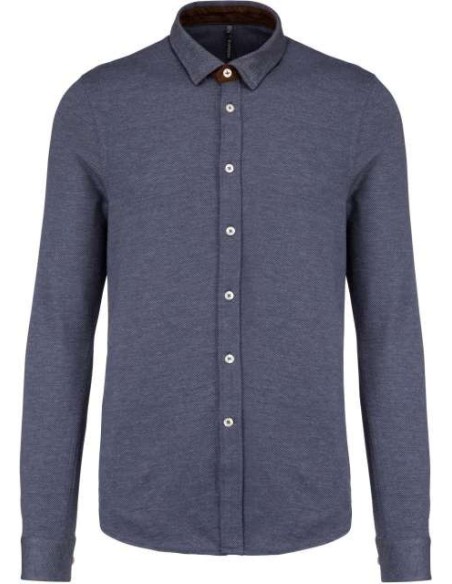 KAR-K507-LONG-SLEEVED JACQUARD KNIT SHIRT