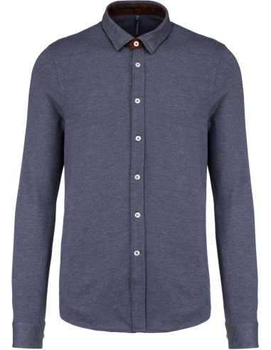 KAR-K507-LONG-SLEEVED JACQUARD KNIT SHIRT