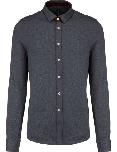 KAR-K507-LONG-SLEEVED JACQUARD KNIT SHIRT