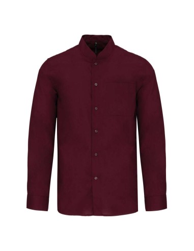 KAR-K515-MEN'S LONG-SLEEVED MANDARIN COLLAR SHIRT