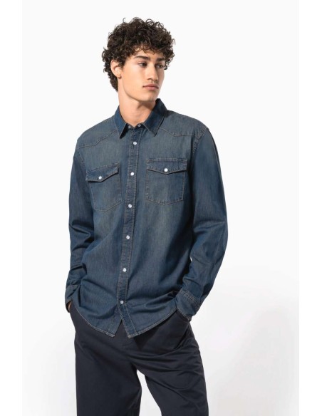 KAR-K519-Chemise denim manches longues