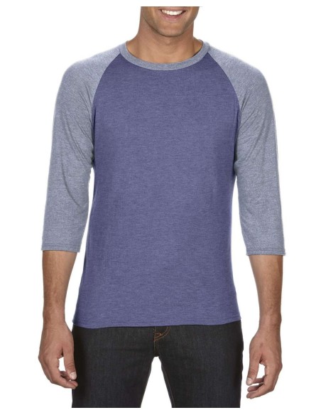 A-AN6755-ADULT TRI-BLEND ¾ SLEEVE RAGLAN TEE