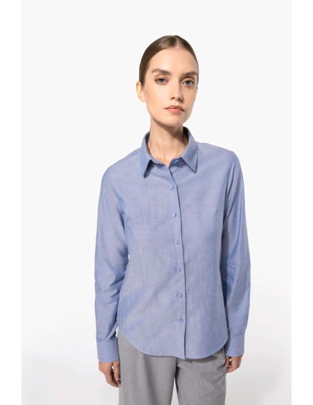 KAR-K534-LADIES' LONG-SLEEVED OXFORD SHIRT