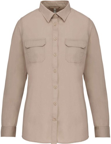 KAR-K591-LADIES' LONG-SLEEVED SAFARI SHIRT