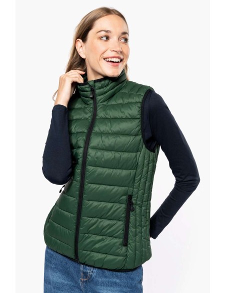 KAR-K6114-LADIES' LIGHTWEIGHT SLEEVELESS FAKE DOWN JACKET