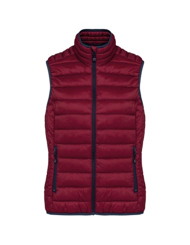 KAR-K6114-LADIES' LIGHTWEIGHT SLEEVELESS FAKE DOWN JACKET
