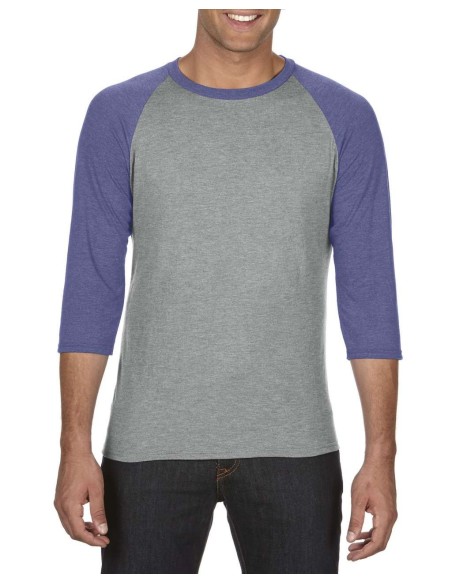 A-AN6755-ADULT TRI-BLEND ¾ SLEEVE RAGLAN TEE