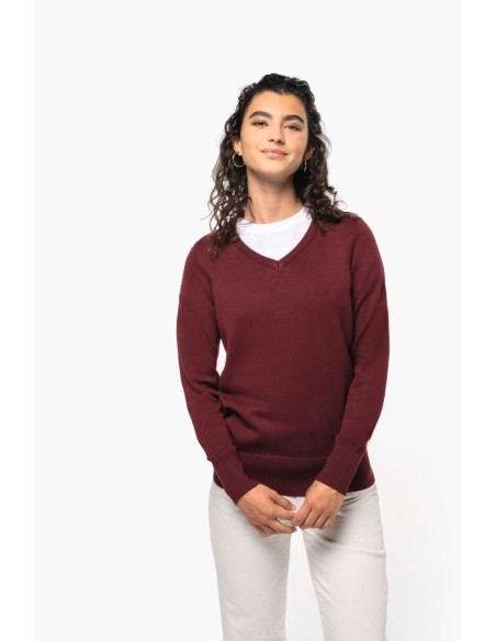 KAR-K966-Pull col V femme