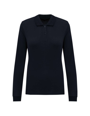 KAR-K2028-LADIES’ ORGANIC 180 PIQUÉ POLO SHIRT LONG SLEEVES