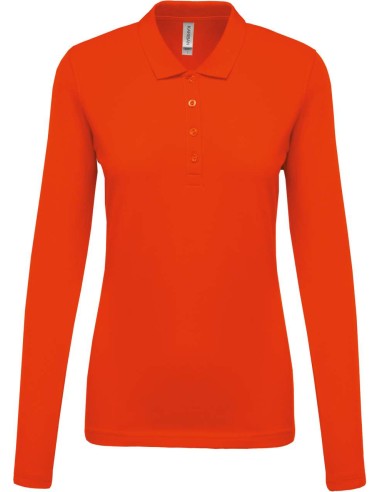 KAR-K257-LADIES’ LONG-SLEEVED PIQUÉ POLO SHIRT