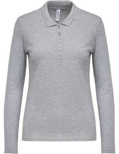 KAR-K257-LADIES’ LONG-SLEEVED PIQUÉ POLO SHIRT