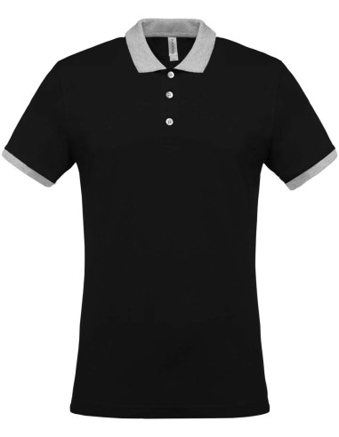 KAR-K258-Polo piqué bicolore homme