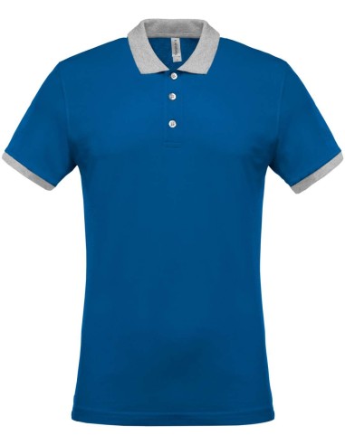 KAR-K258-Polo piqué bicolore homme