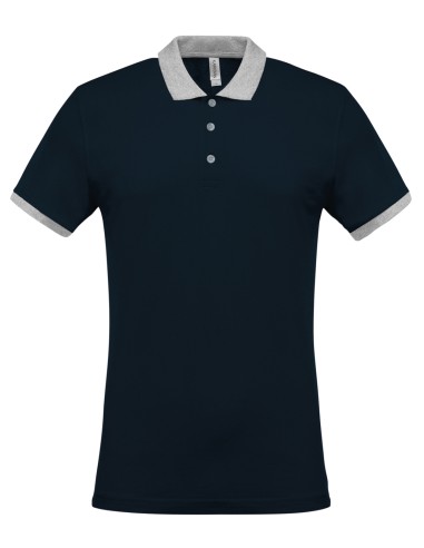 KAR-K258-Polo piqué bicolore homme