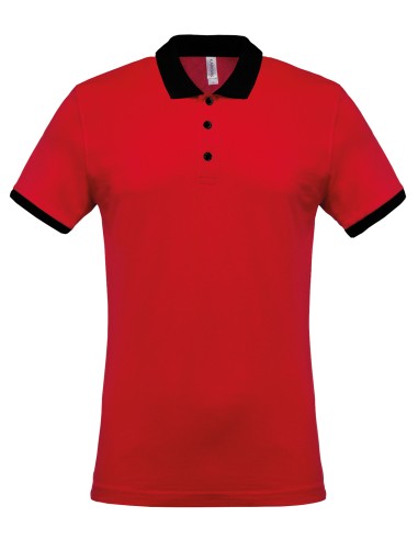 KAR-K258-Polo piqué bicolore homme