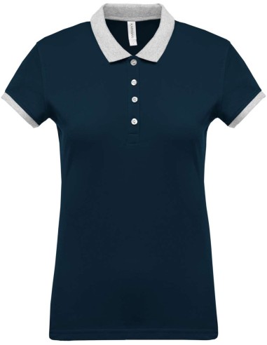 KAR-K259-LADIES’ TWO-TONE PIQUÉ POLO SHIRT